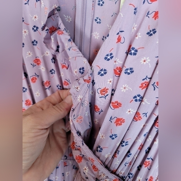 MADEWELL Ruffle-Edged Wrap Maxi Dress in Prairie Posies, SZ 0 - Picture 6 of 15